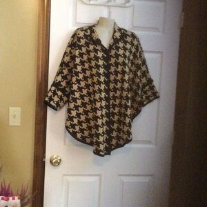 Houndstooth Patterned Cardigan